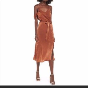 J.O.A Los Angeles Bronze Slip Dress